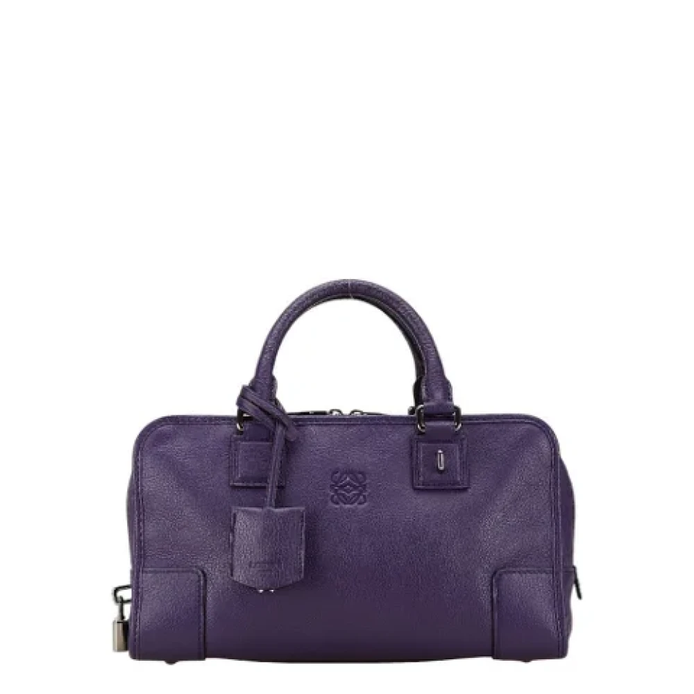 Loewe Pre-owned Leather handbags Purple Dames
