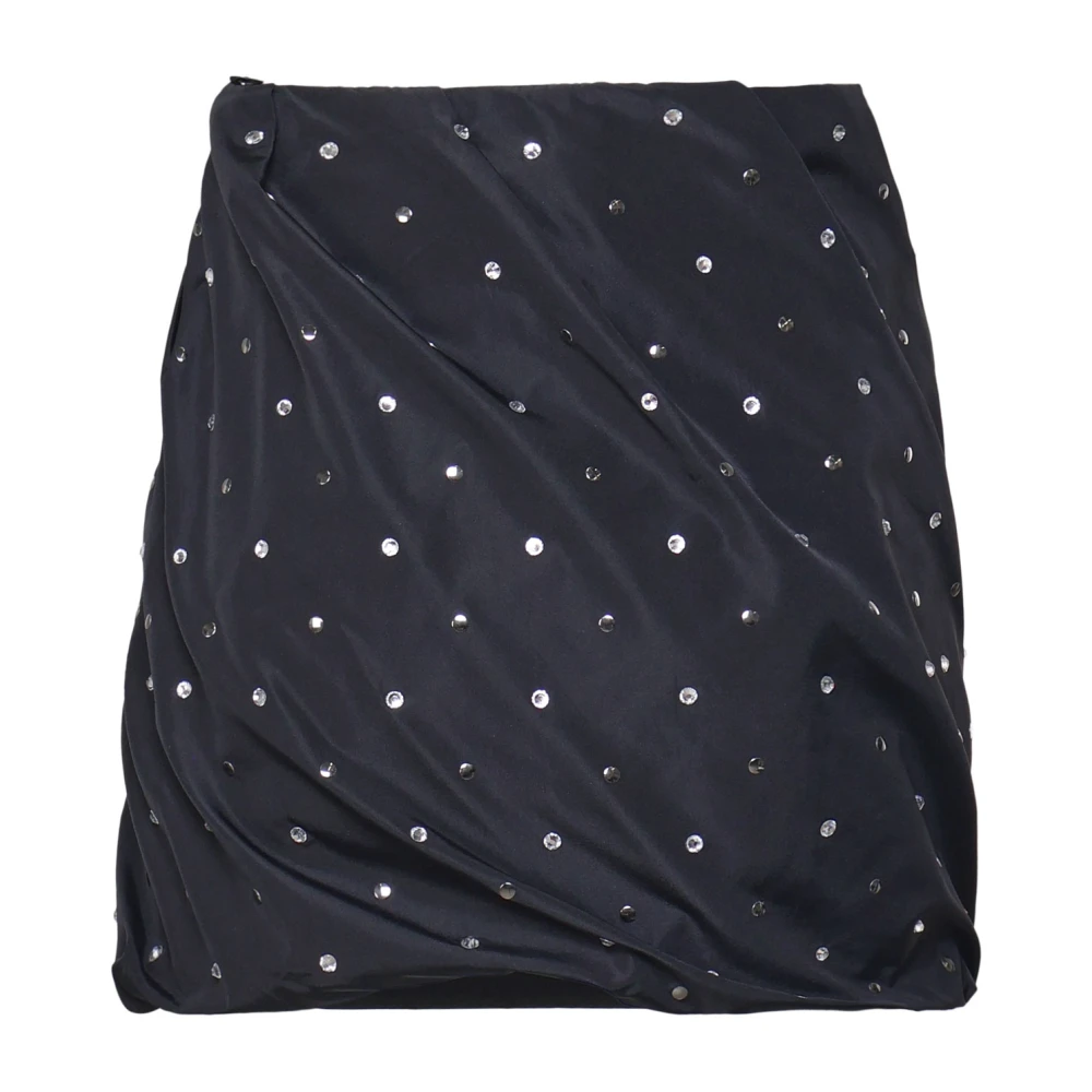 pinko Zwarte Taffeta Rok met Heldere Decoraties Black Dames