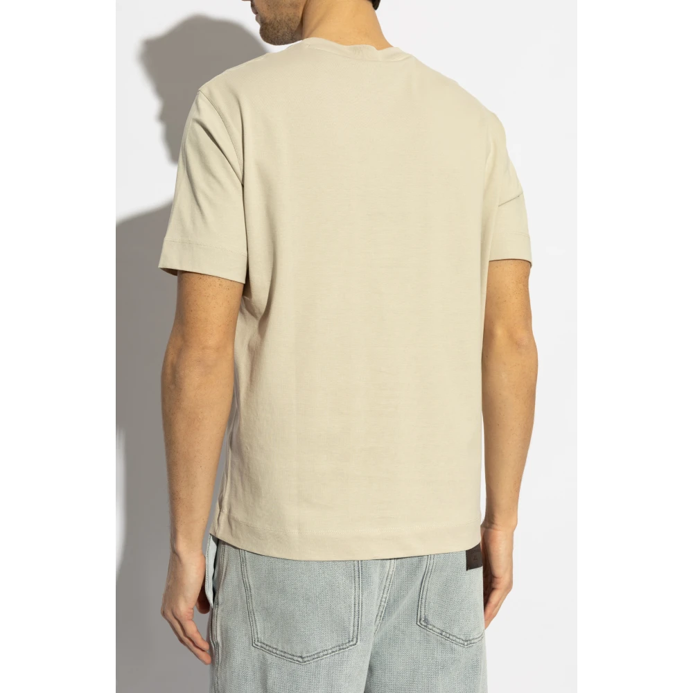 Emporio Armani T-shirt met logo Beige Heren