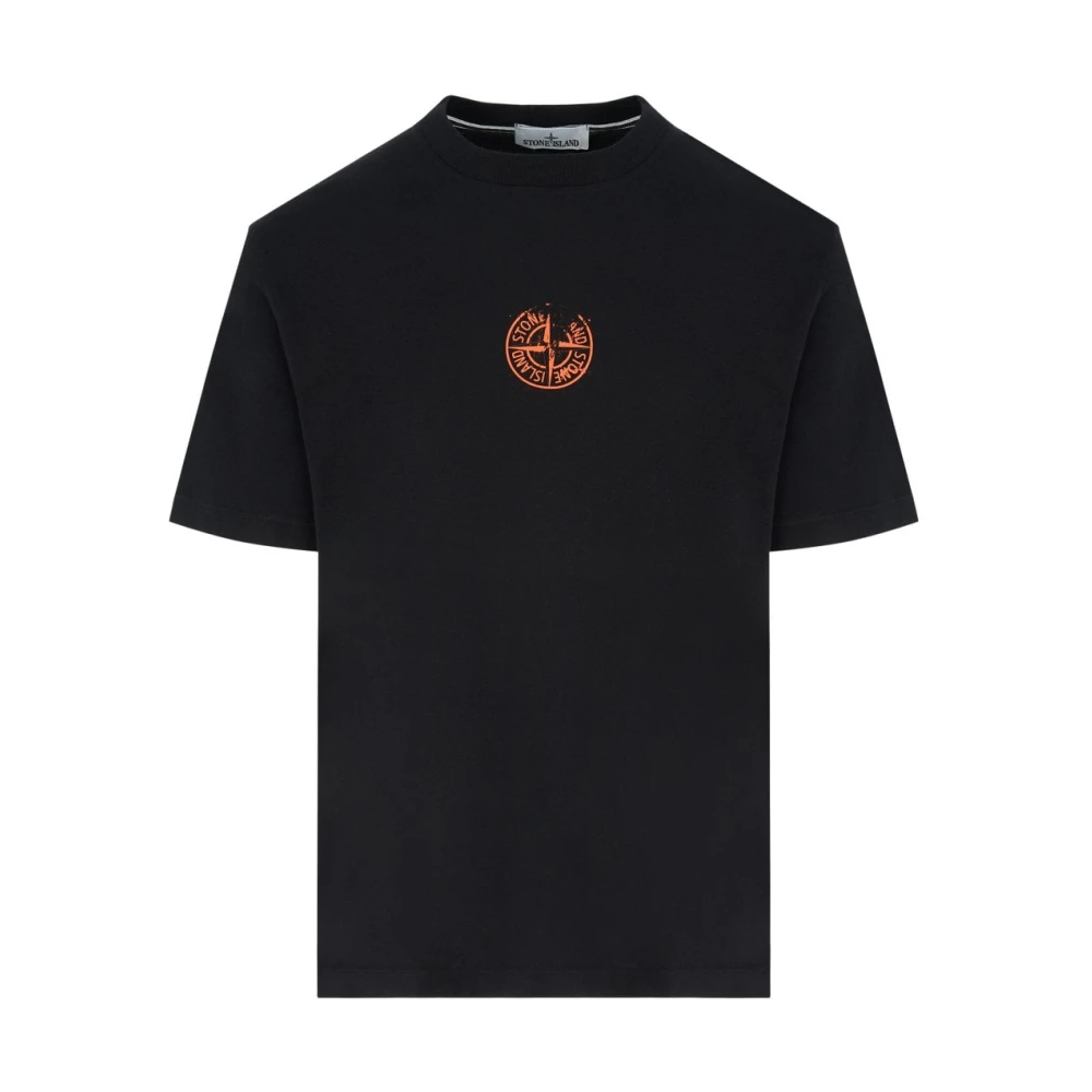 Stone Island Black T-Shirts, Male, Xl, Compass T-Shirt