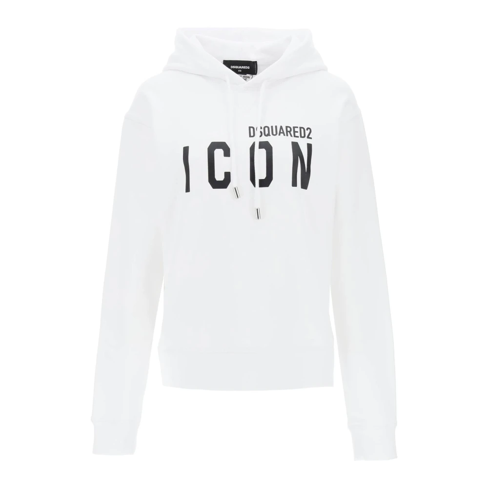 Dsquared2 Icon Hoodie met Contrasterende Details White Dames