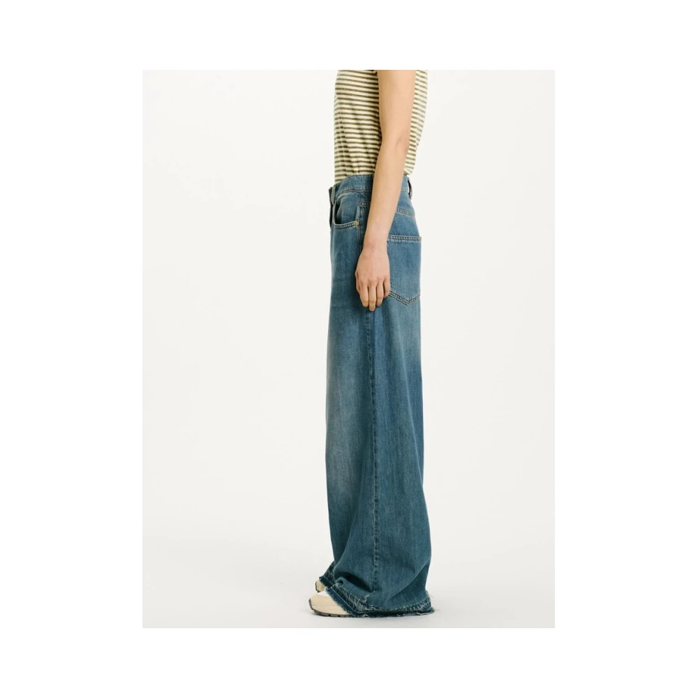 Momoni Stone Washed Denim Jeans Blue Dames