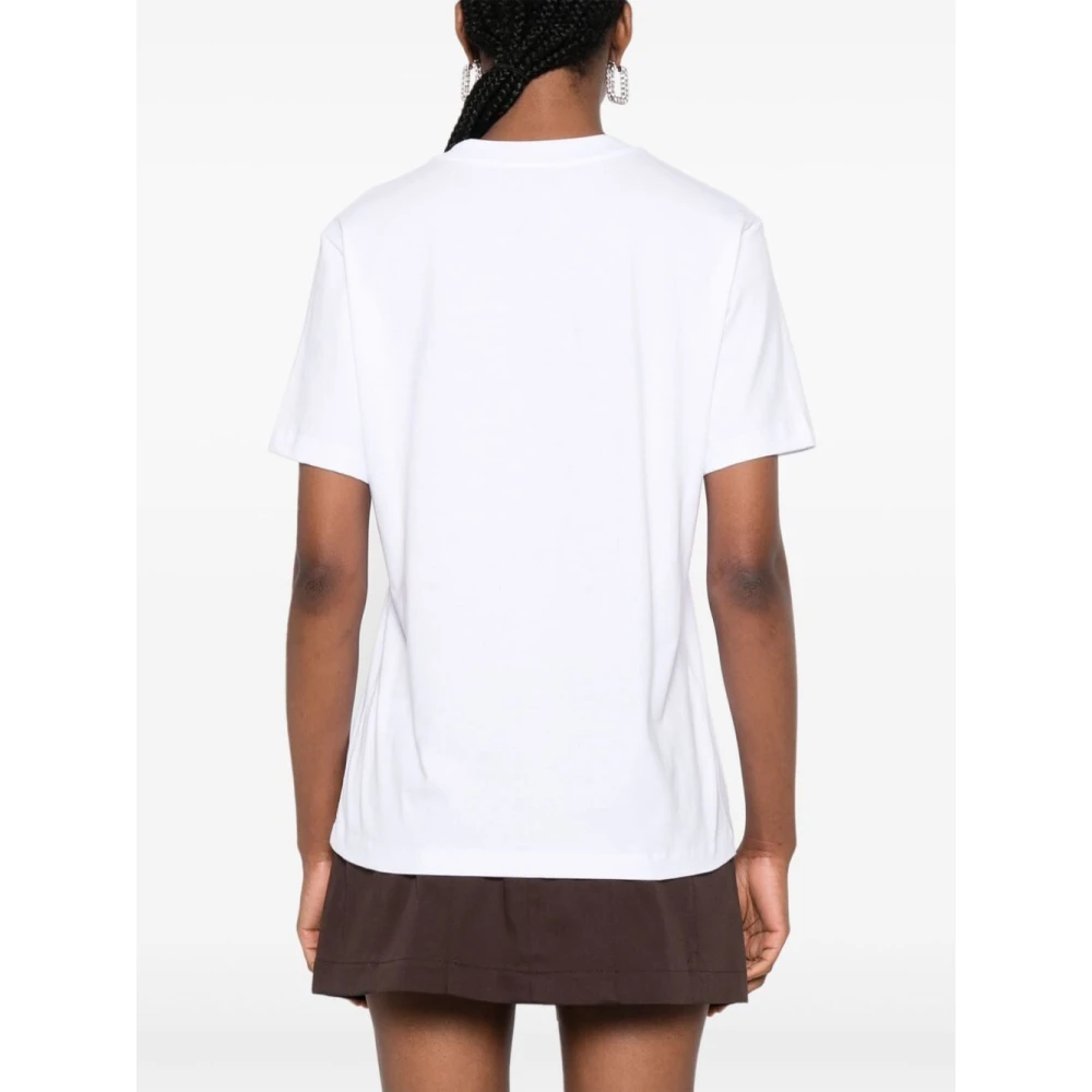 Msgm Witte Basic T-Shirt White Dames