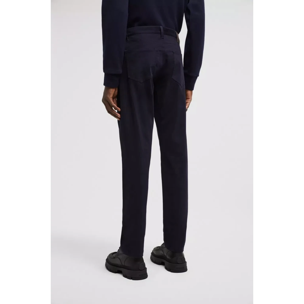 Moncler Navy Katoenen Broek Elegante Stijl Blue Heren