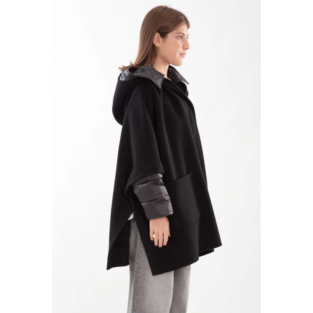 pinko Oversized Jas van Gemengde Stof Black Dames