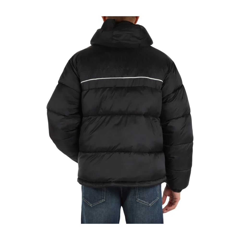 Ellesse Gewatteerd jack met voorlogo-patch Black Heren