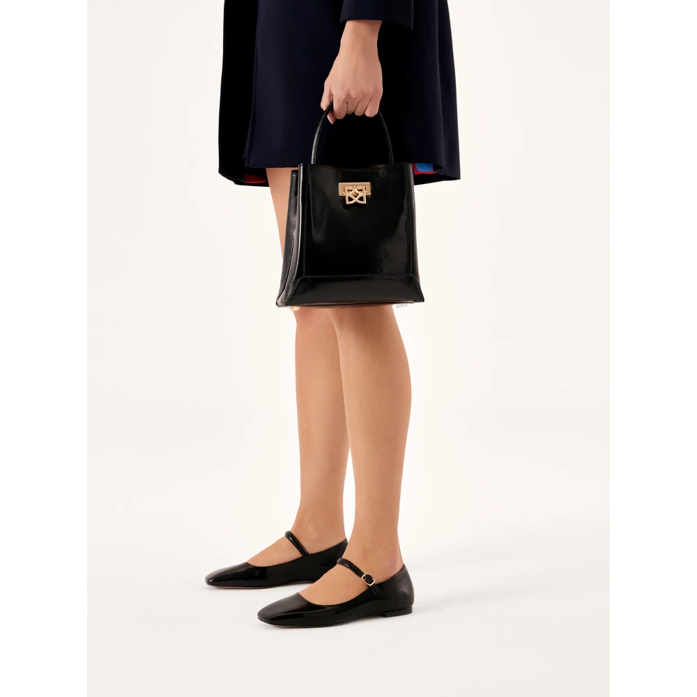 Kazar Elegante zwarte volnerf leren handtas Black Dames