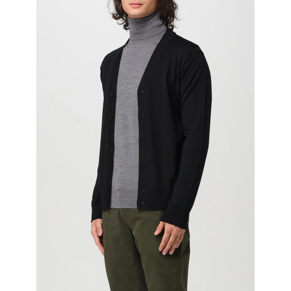 Paolo Pecora Elegante Zwarte Wollen Vest Black Heren