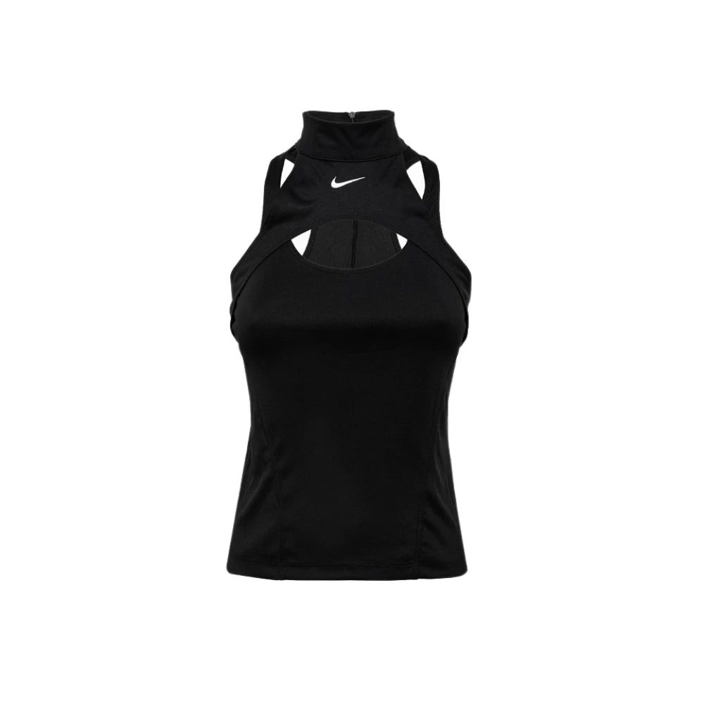 Nike Geribbelde mouwloze top met racerback design Black Dames