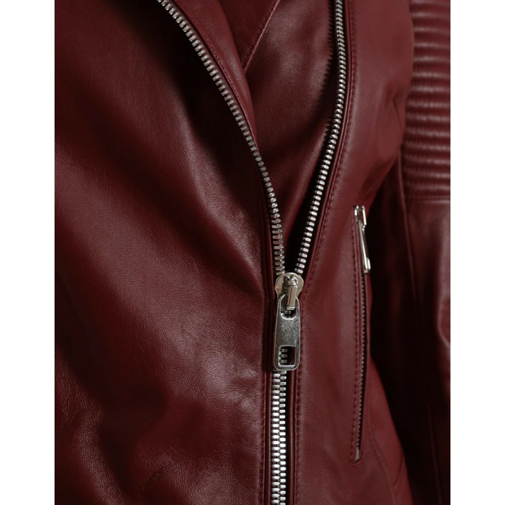 Dolce & Gabbana Leather Jackets Red Dames