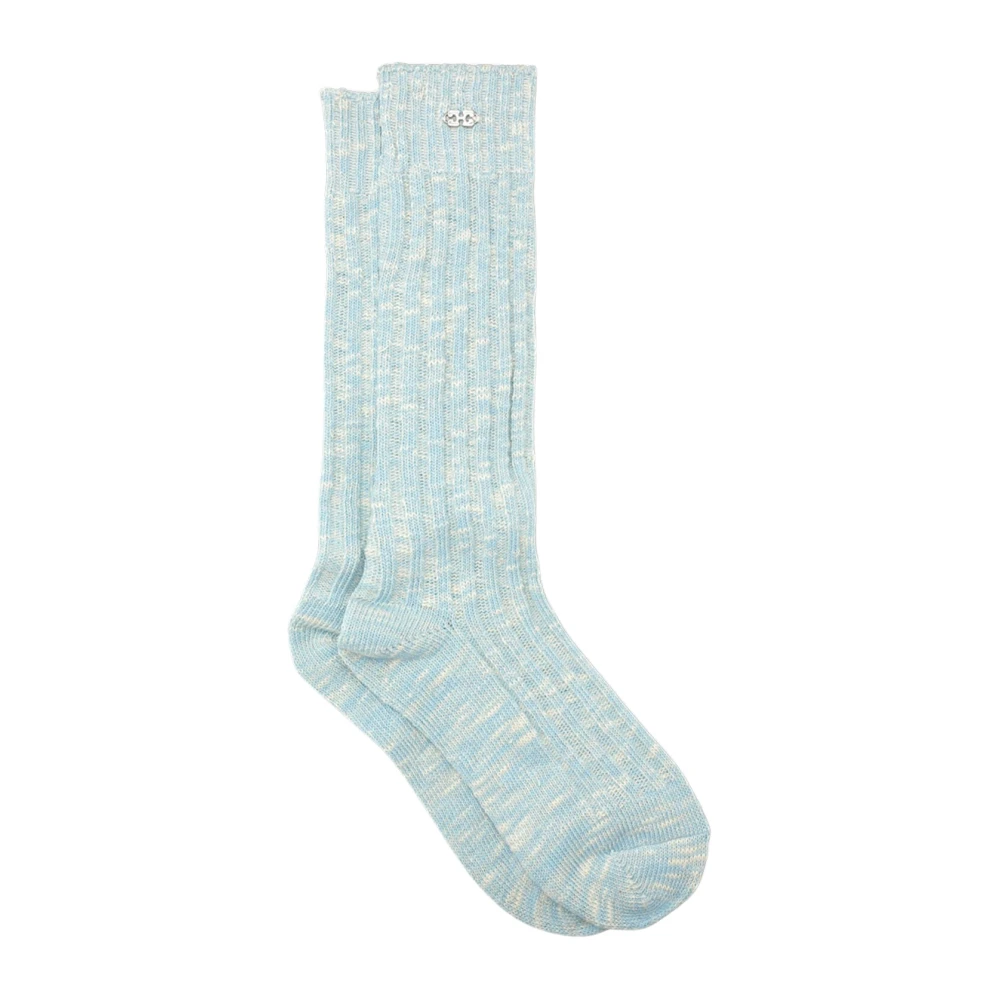 Ganni Chunky Cotton Sokken in Icy Blue Dames