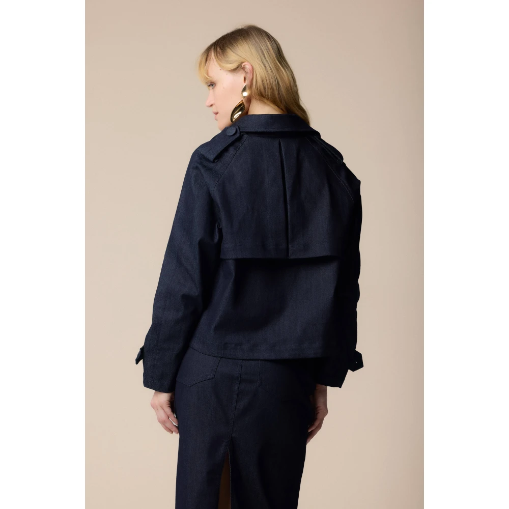 Kocca Stijlvolle Trench Coats voor alle seizoenen Blue Dames
