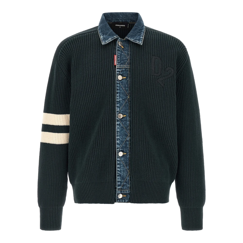 Dsquared2 Men's Blue Cardigans, L, Denim Mix D2 Cardigan