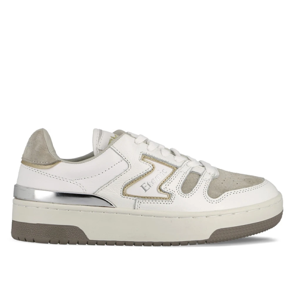 Etonic -Goudkleurige Leren Sneakers Dames Schoenen Wit