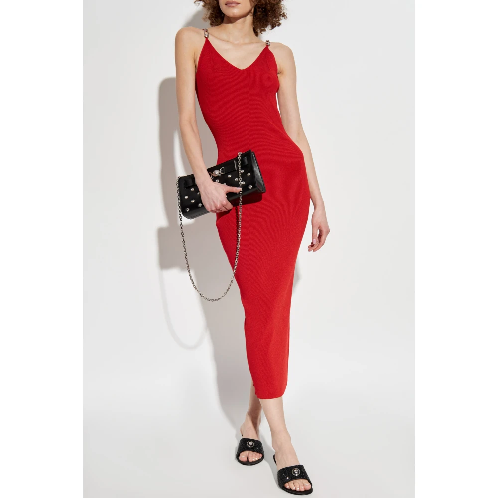 Versace Aansluitende jurk met bandjes Red Dames
