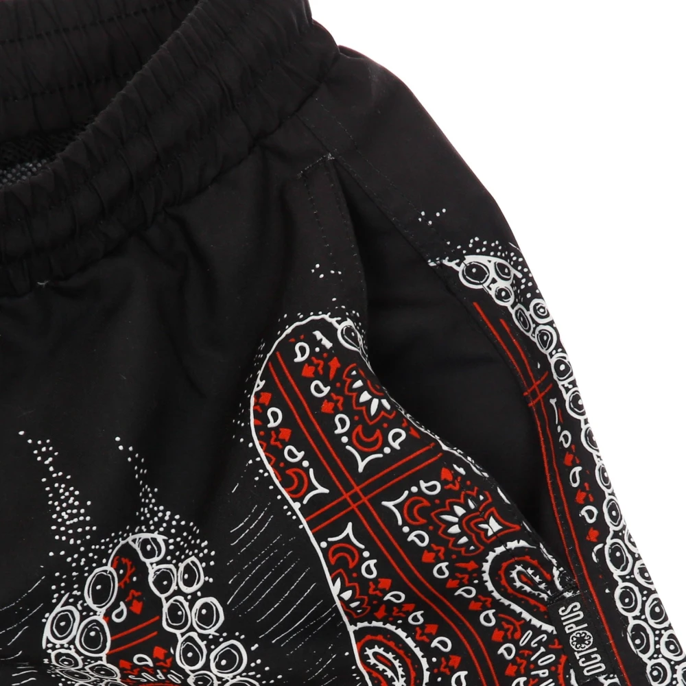 Octopus Zwarte Bandana Boardshorts Zwembroek Multicolor Heren