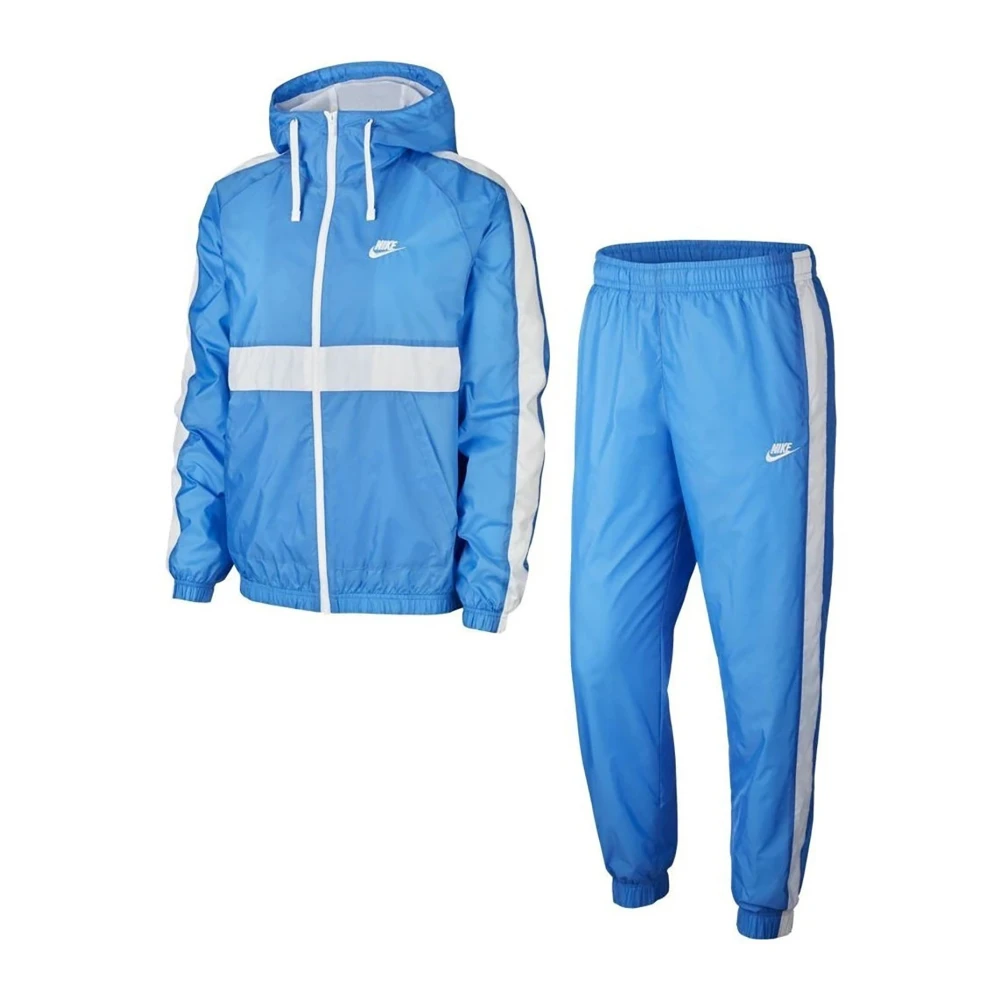 Nike Capuchon Geweven Sportkleding Trainingspak Blue Heren