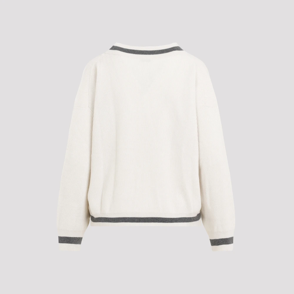 BRUNELLO CUCINELLI Witte Cashmere Sweater Aw24 White Dames