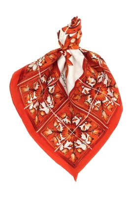 90x90 Majolica-tryck Sidenscarf i Twill
