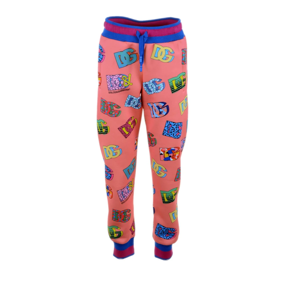 Dolce & Gabbana Women's Pink Logo Sport Trousers