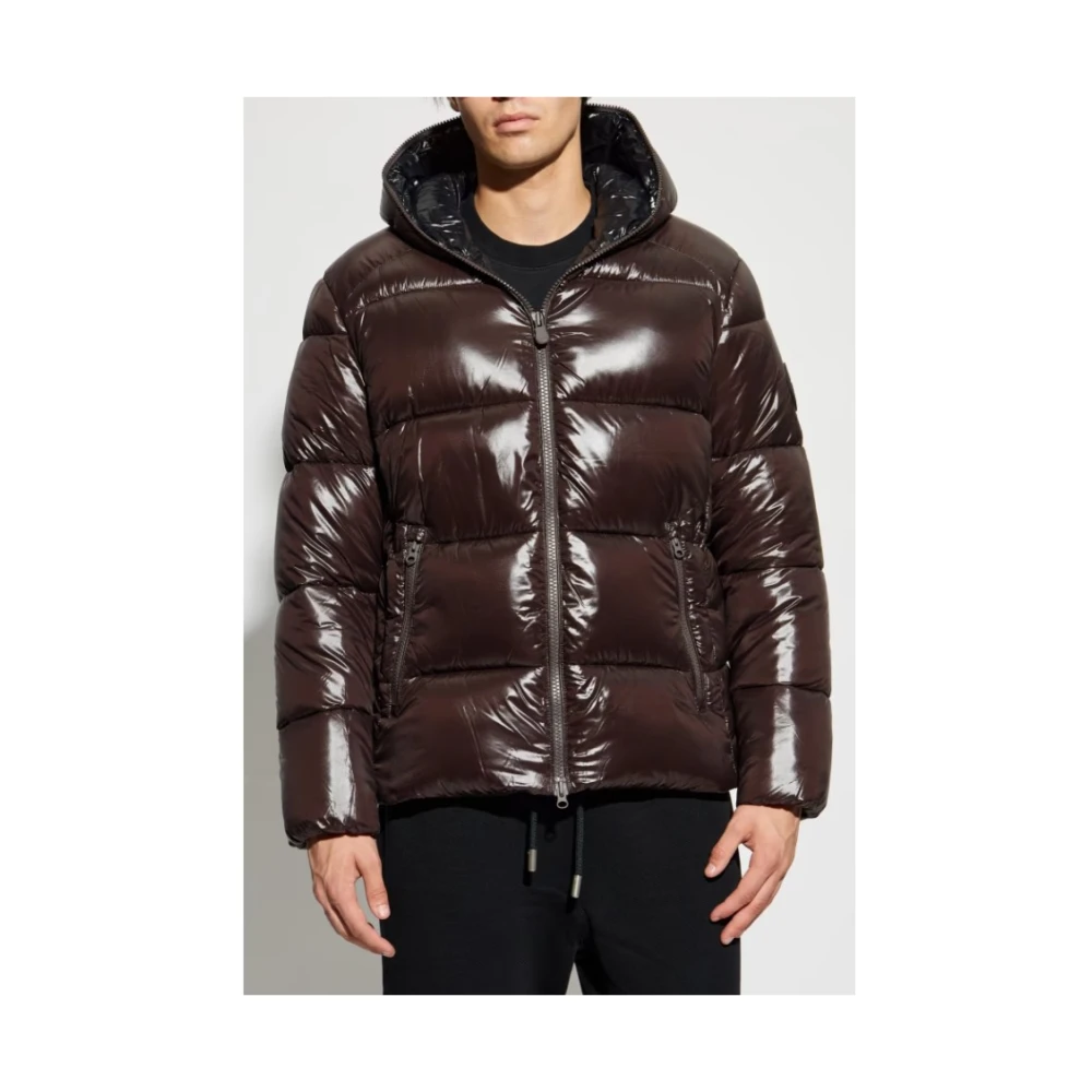 Save The Duck Bruine Korte Donsjas met Capuchon Brown Heren