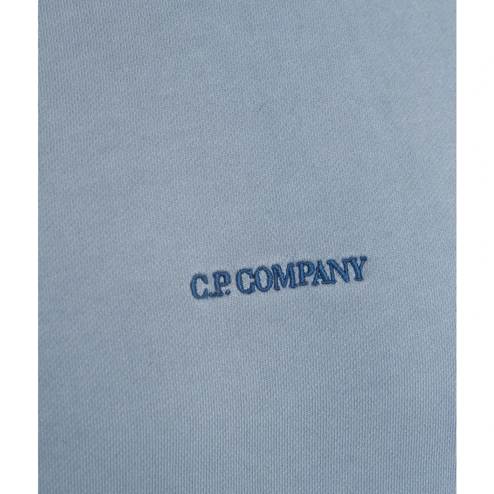 C.P. Company Blauwe Geborduurde Logo Sweatshirt Aw24 Blue Heren