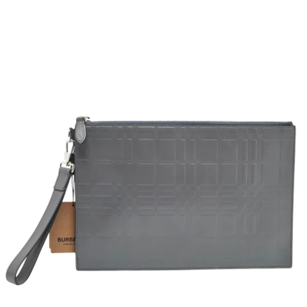 Burberry Vintage Pre-owned Leather pouches Gray Dames