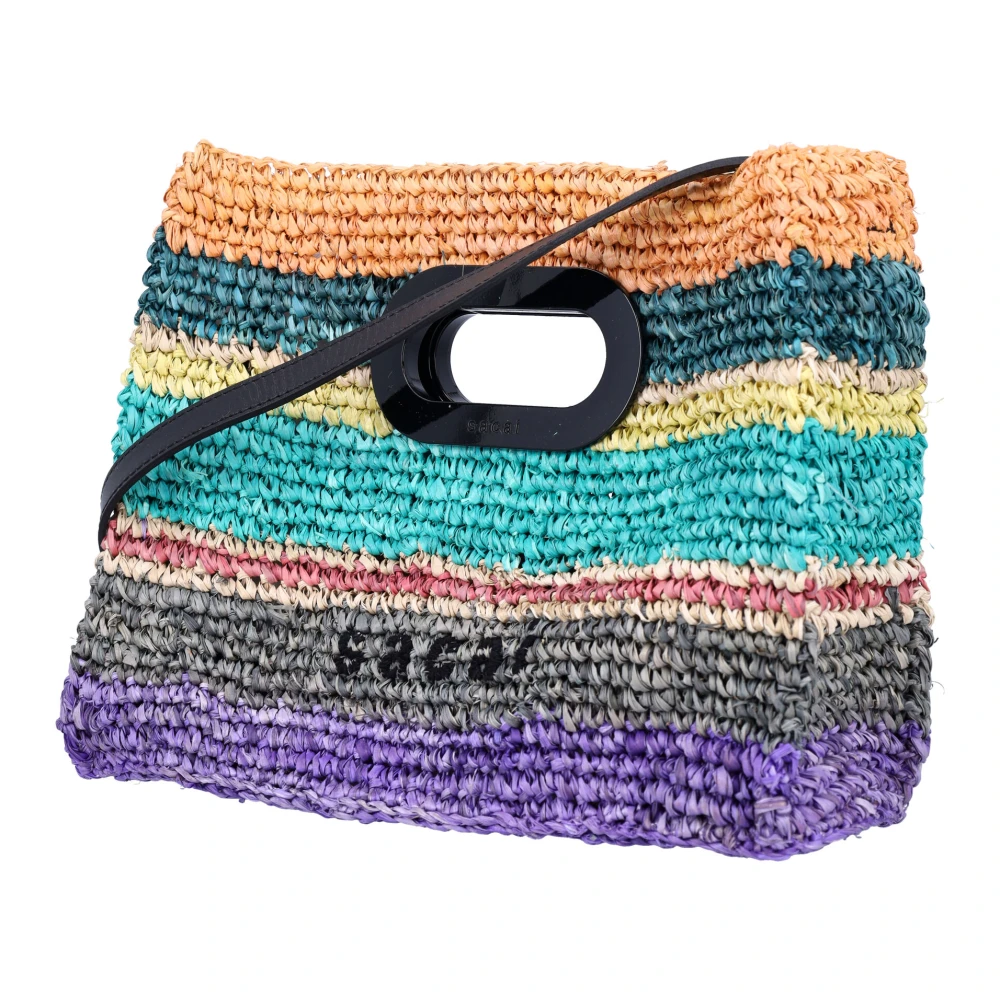 Sacai Multicolor Gestreepte Handtas met Gegraveerd Logo Multicolor Unisex