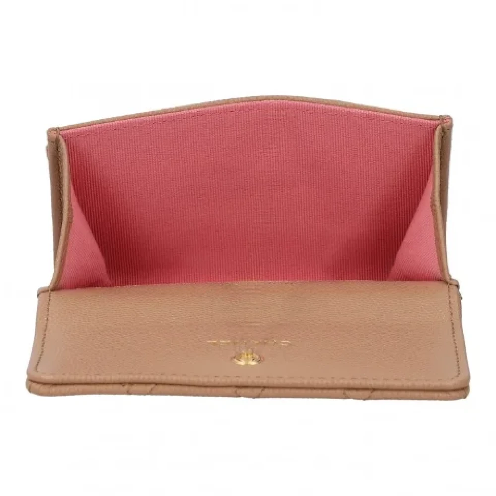 Chanel Vintage Pre-owned Leather wallets Beige Dames