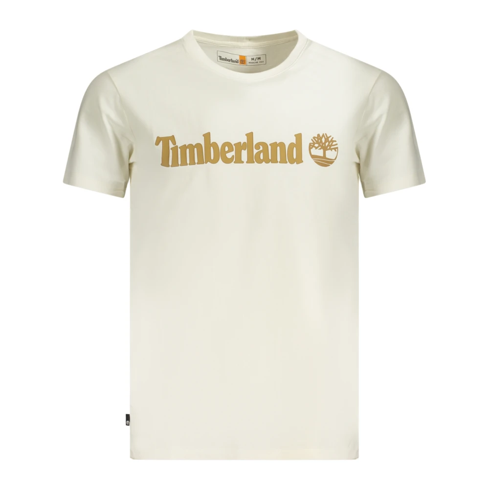 Timberland Beige T-Shirts, Male, S, Kennebec River Linear Logo Short Sleeve T-Shirt