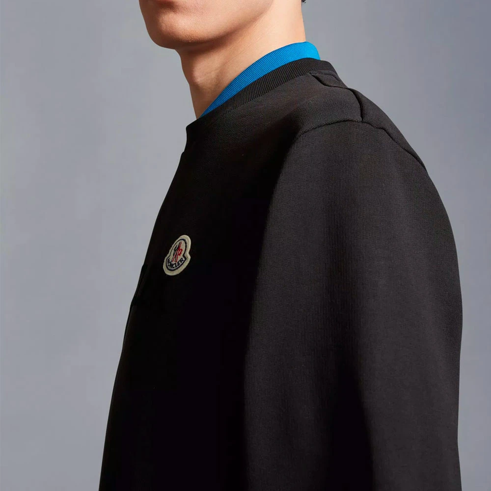 Moncler Logo Patch Sweatshirt Black Heren