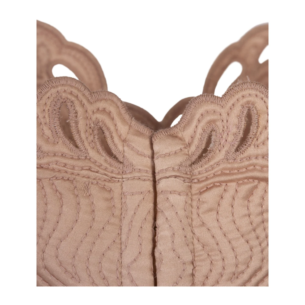 Ermanno Scervino Roze Zijden Bloemen Gewatteerde Bra Top Pink Dames