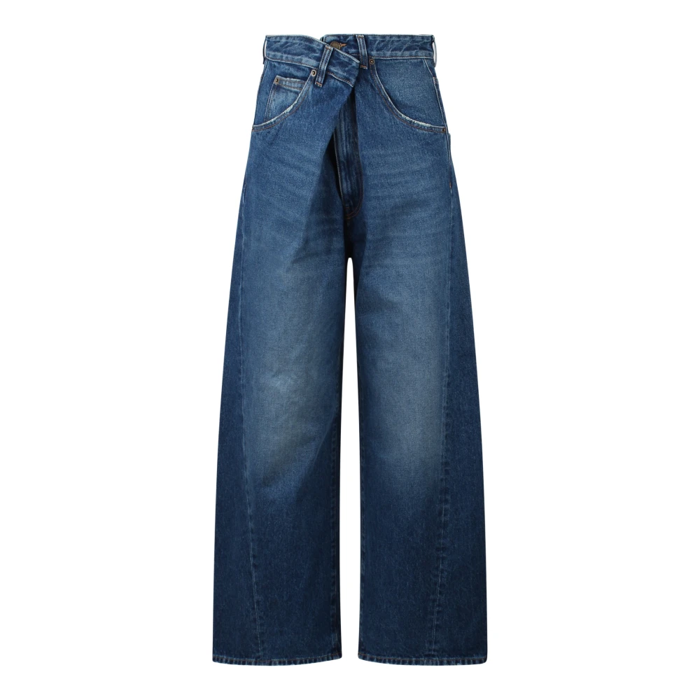 Darkpark Medium Wash Ines Denim Fold Over Blue Dames