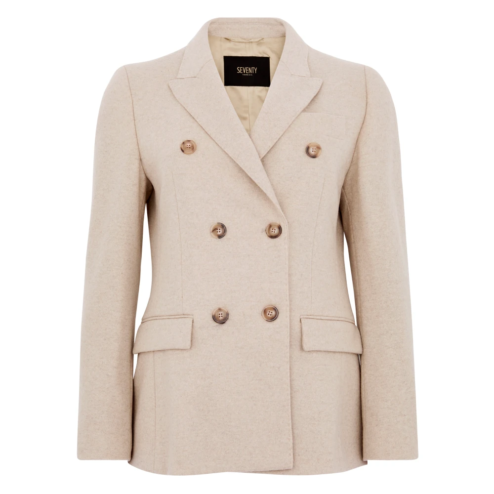 Seventy Wol Beige Blazer Damesjas Beige Dames