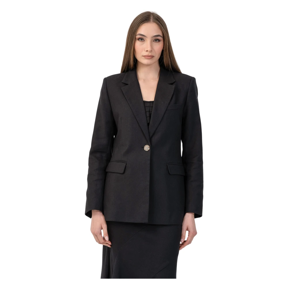 Kocca Women's Black Relaxed Fit Blazer Jacket - Blazers - Xl - Jackets