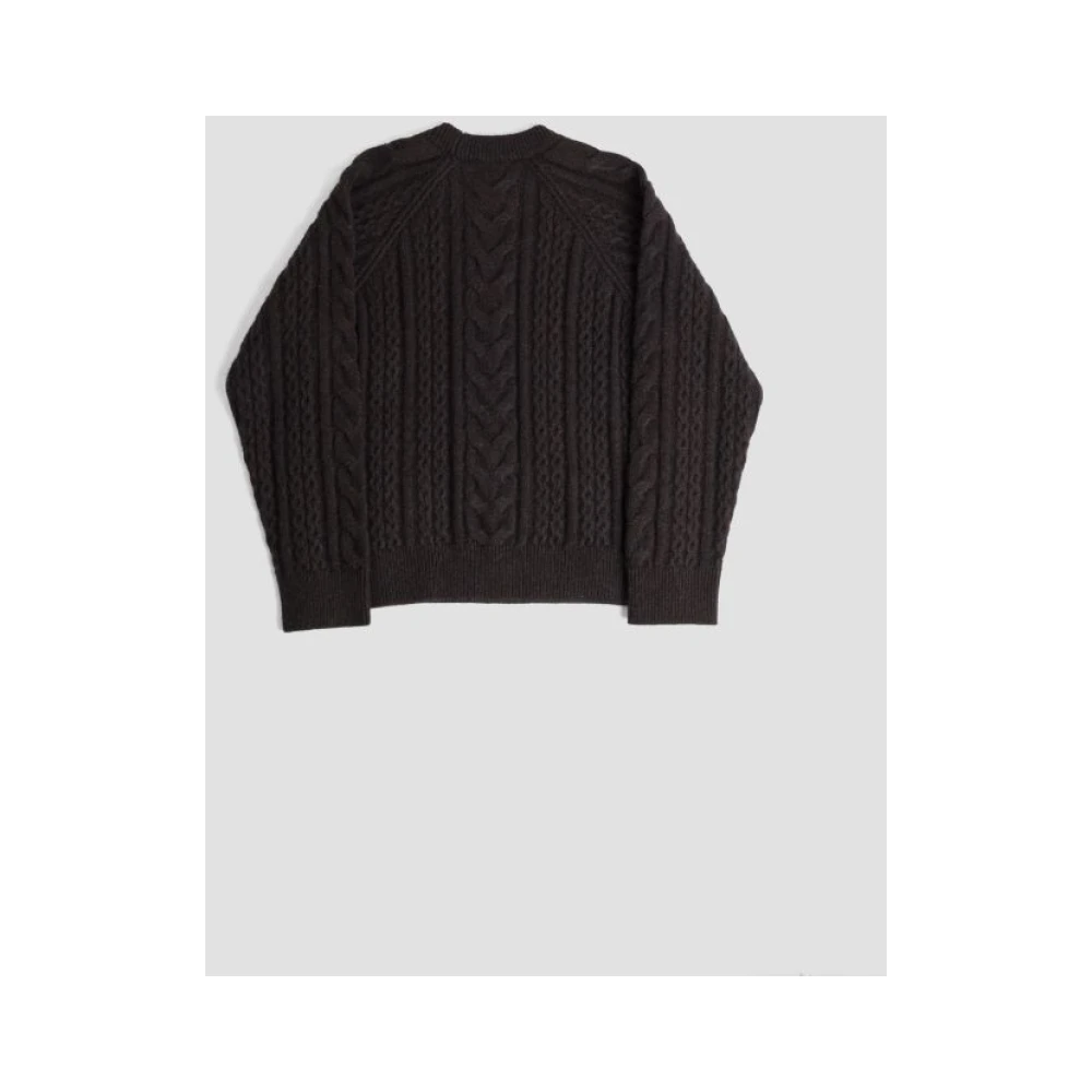 Studio Nicholson Cableknit Crewneck Jumper Espresso Brown Heren