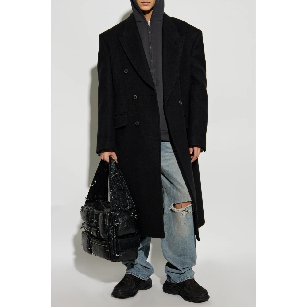 Balenciaga Dubbelborstige kasjmierjas Black Heren