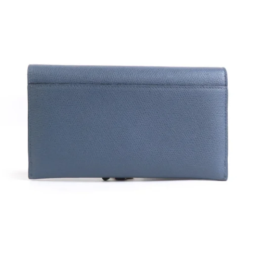 Dior Vintage Pre-owned Leather wallets Blue Dames