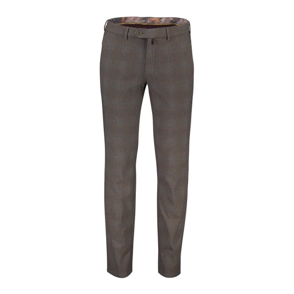 Meyer Bruine Katoenen Chino Broek Brown Heren