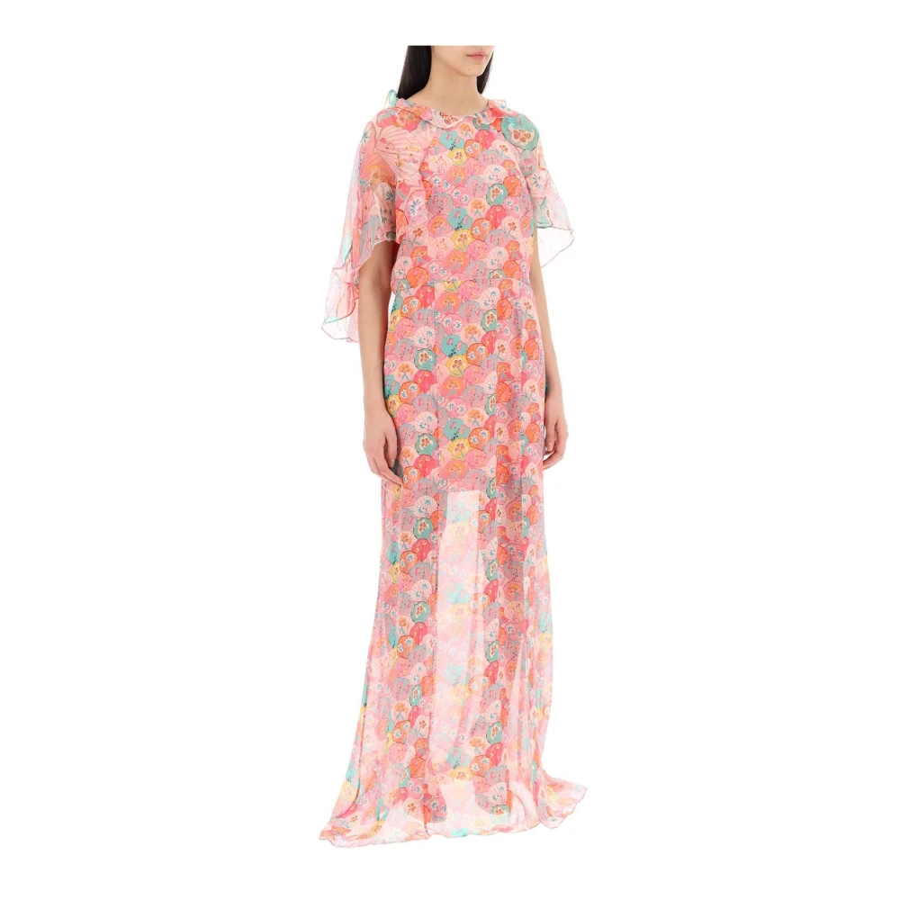 Saloni Natalia Zijden Georgette Maxi Jurk Multicolor Dames