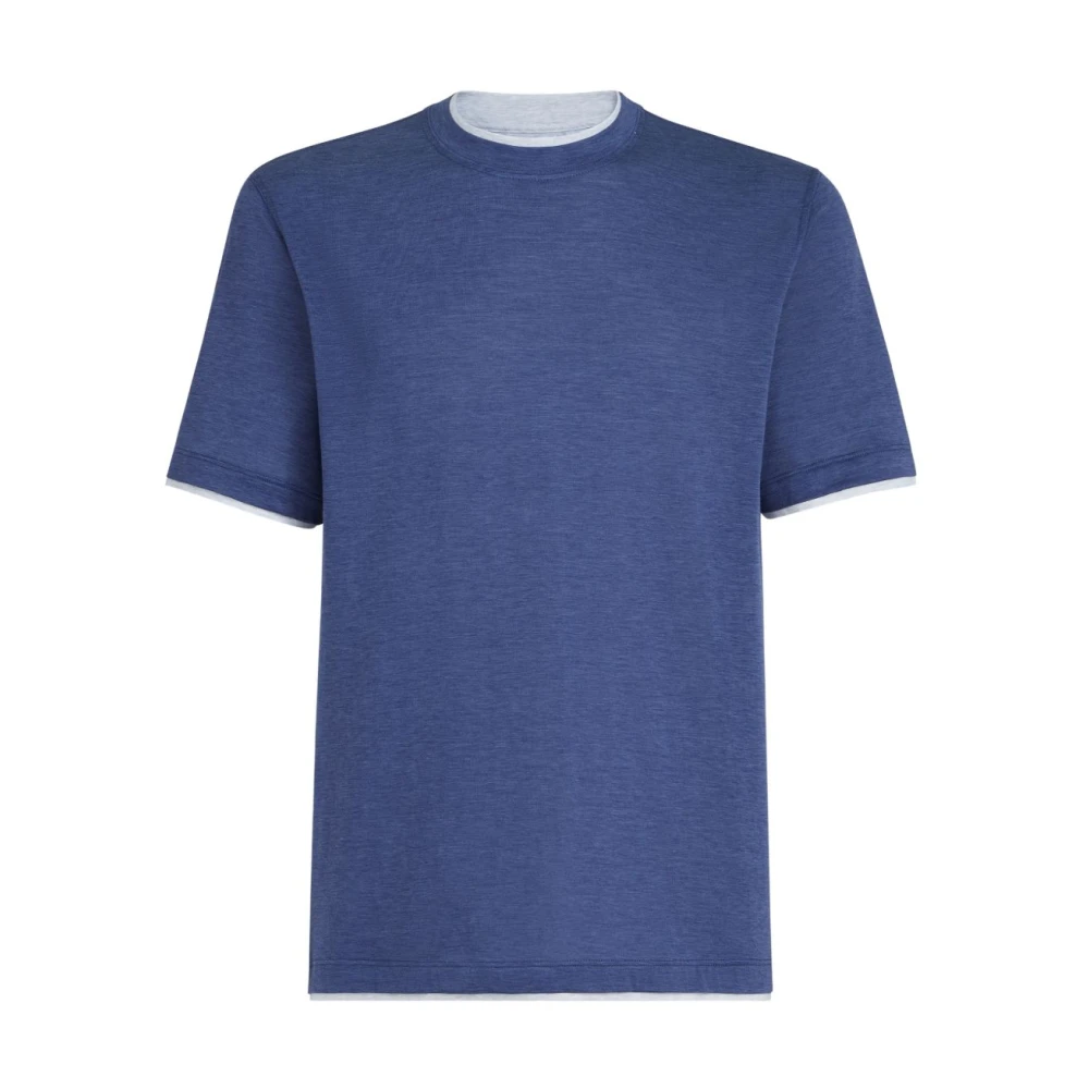 Brunello Cucinelli Blue T-Shirts, Male, 2XL, T-Shirts And Polos