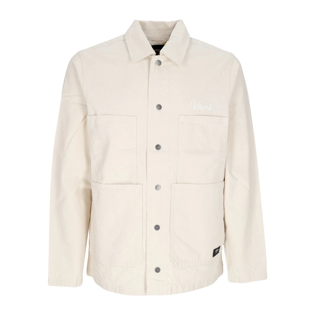 Vans Men's Beige Striped Chore Coat Lightweight Jacket - Light Jackets - Xl - Jackets