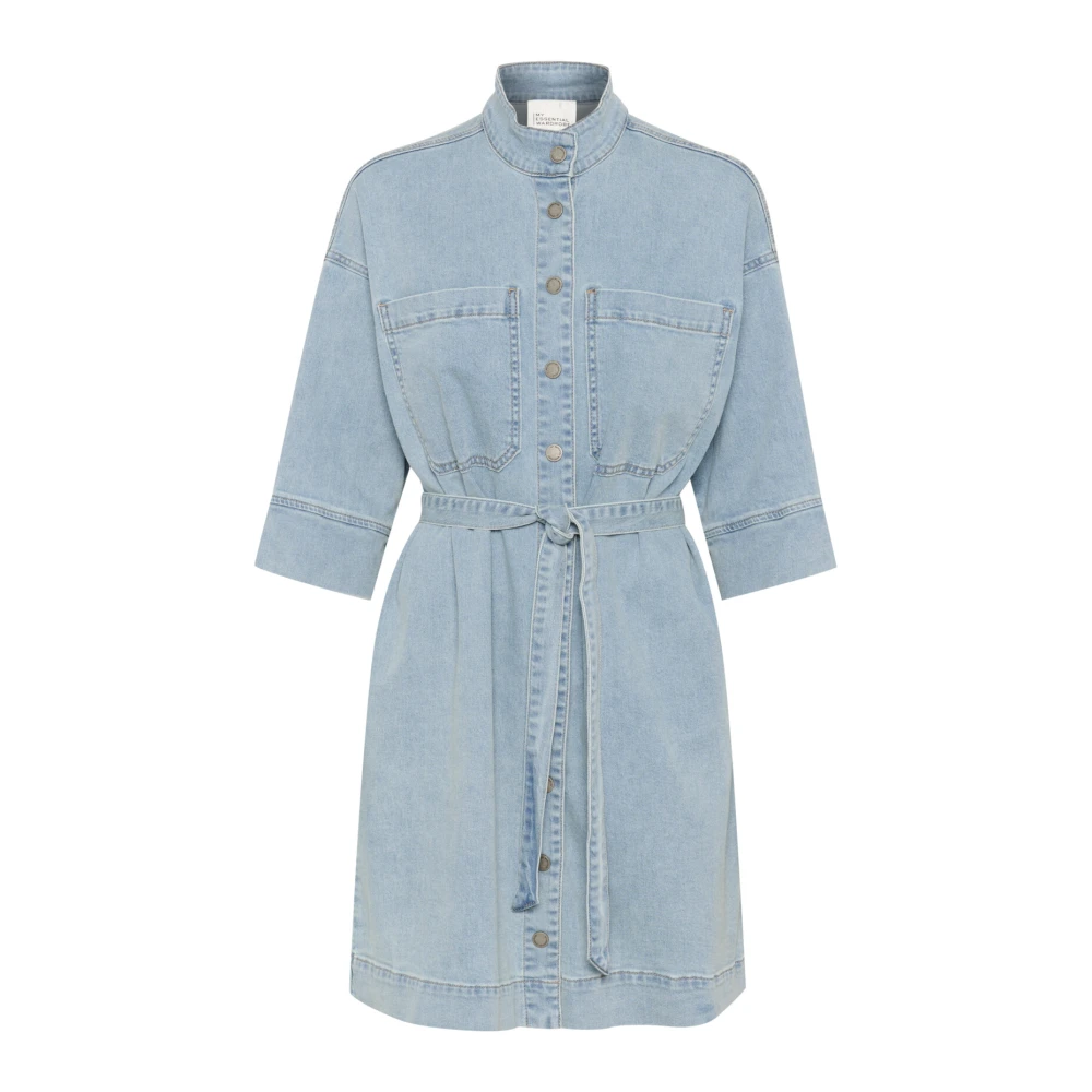 My Essential Wardrobe Lichtblauwe Was Overhemdjurk Blue Dames