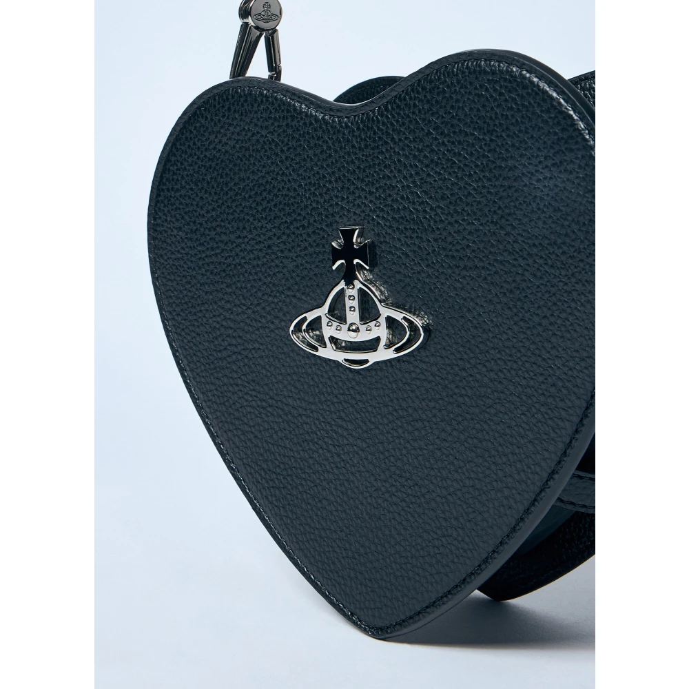 Vivienne Westwood Hart Crossbody Tas met Logo Plaque Black Dames