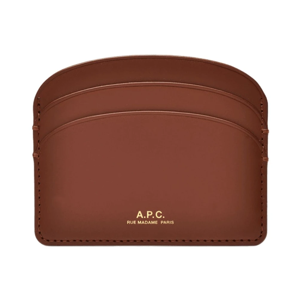 A.p.c. Women's Brown Wallets & Cardholders, One Size, Demi-Lune Card Holder