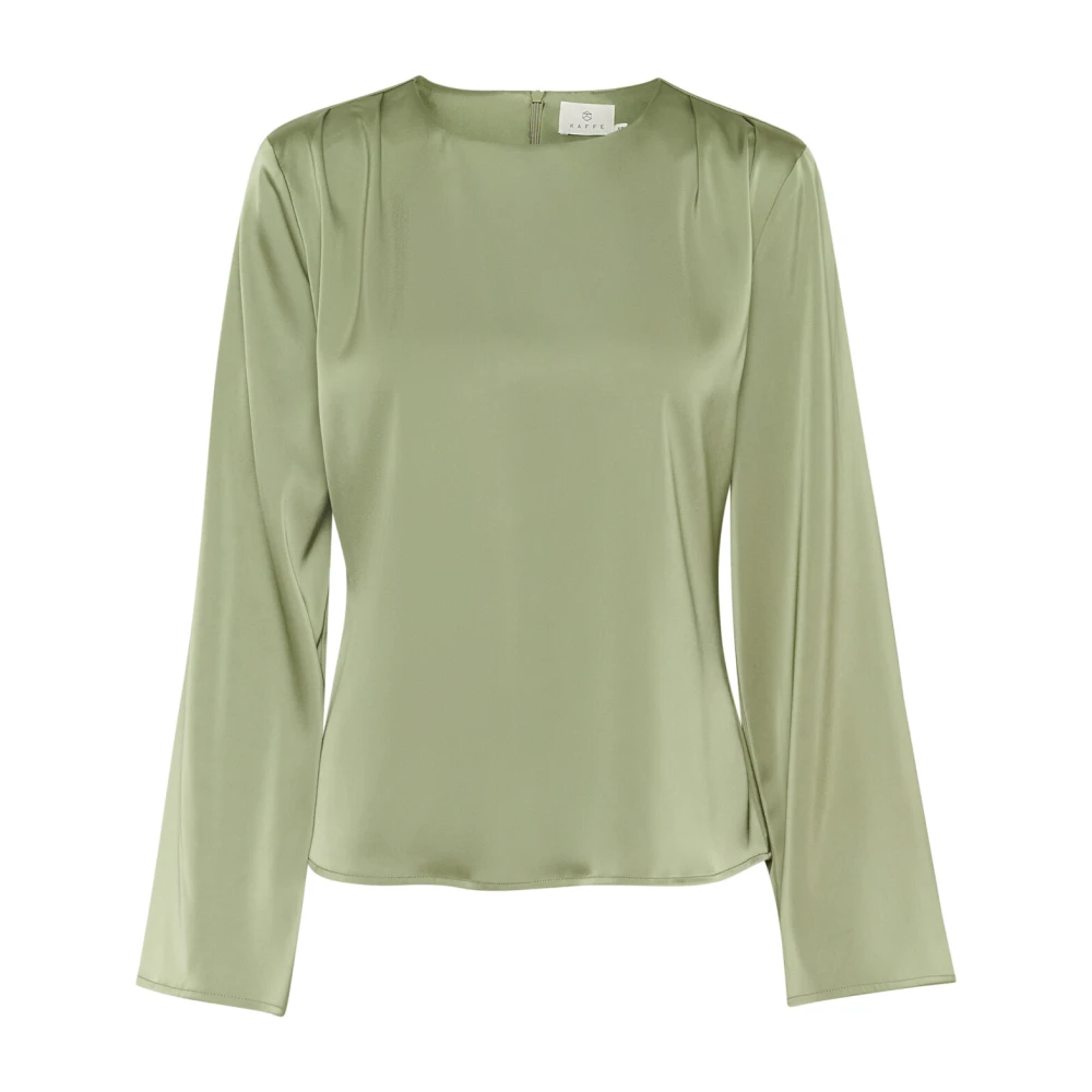 Kaffe Elegante Groene Blouse Lange Mouw Green Dames