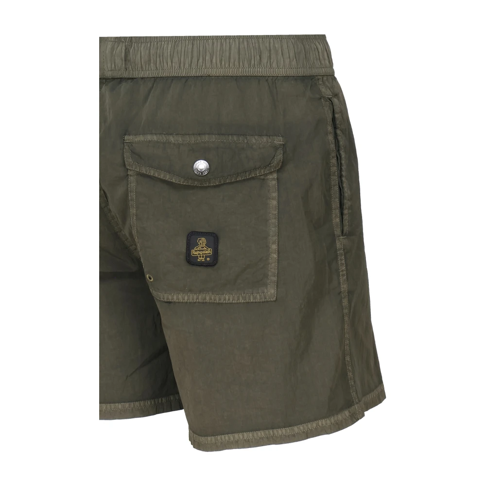 RefrigiWear Army Green Nylon Shorts met Elastische Taille Green Heren