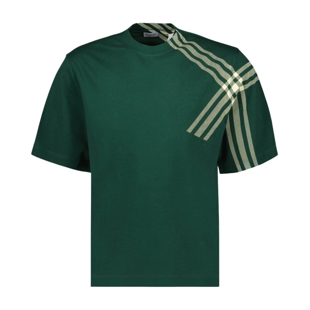 Burberry Grafisch T-shirt Oversized Katoen Effen Kleur Green Heren