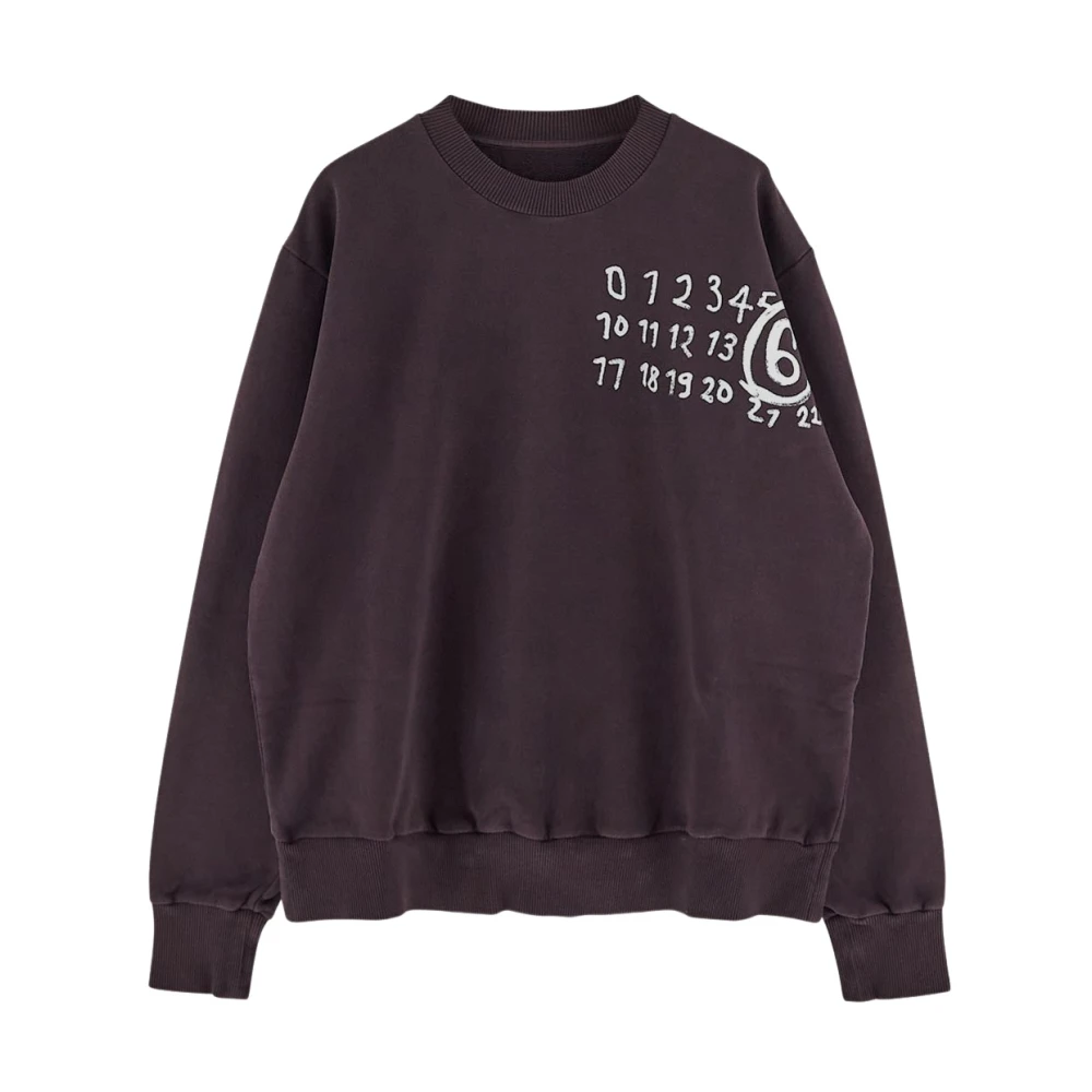 MM6 Maison Margiela Katoenen Logo Sweatshirt Purple Dames