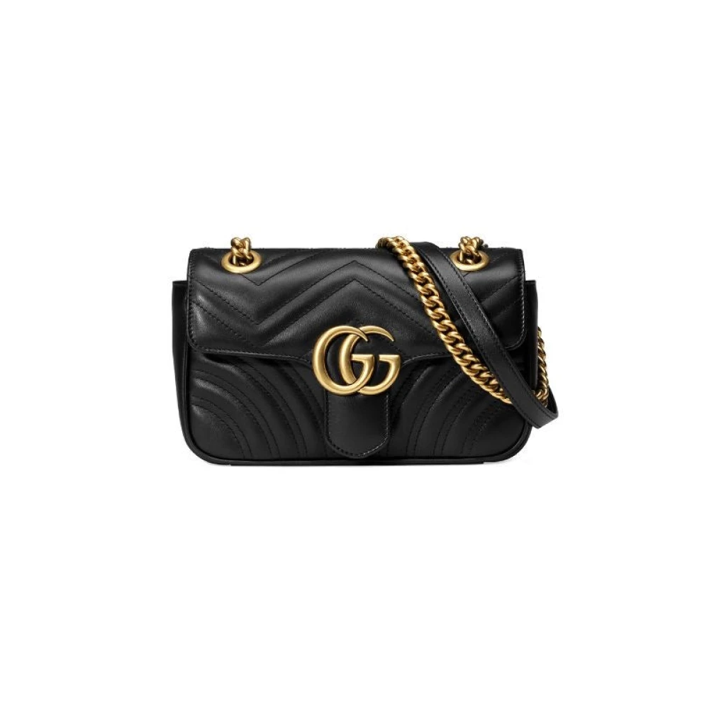 Gucci Mini tas in GG Marmont Matelassé Black Dames